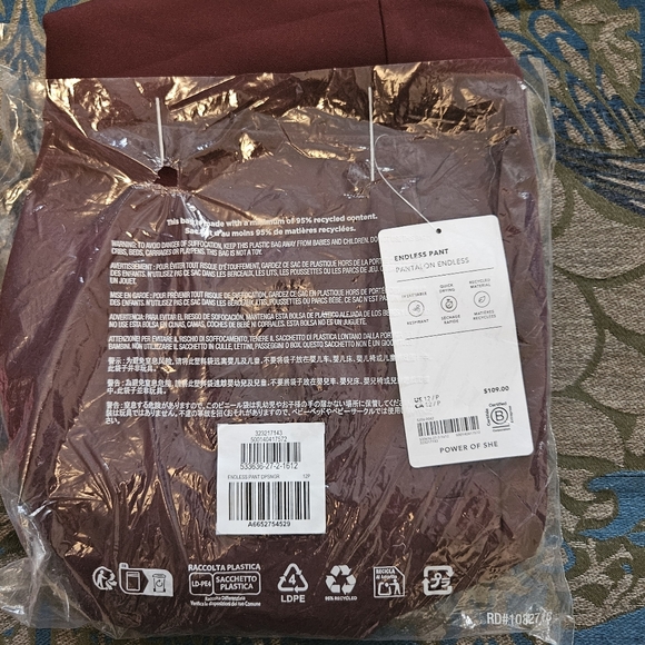 NWT Athleta Women's Size 12 Petite Endless High Rise Pant Burgundy Work Travel - Picture 5 of 5